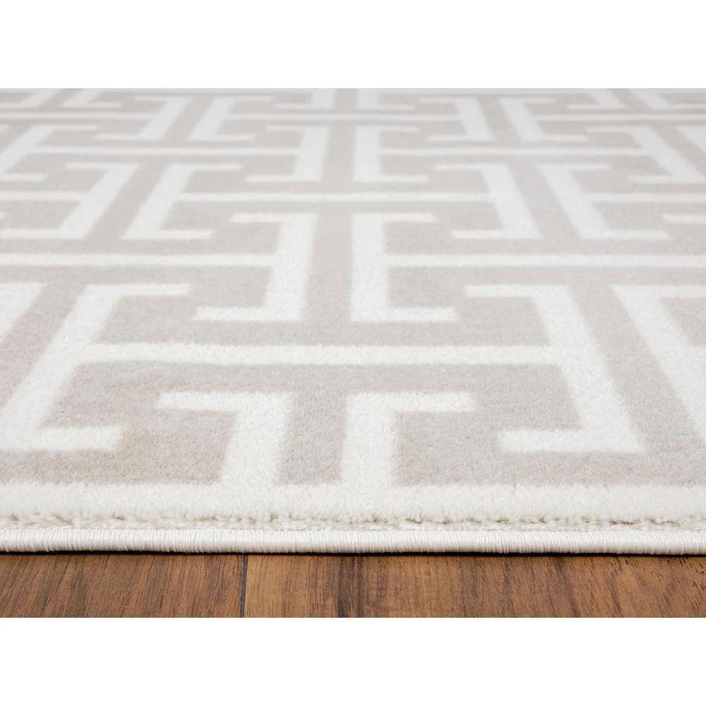 Arto Beige 5 ft. 3 in. x 7 ft. 6 in. Abstract Polypropylene Area Rug by Abani - Image 5