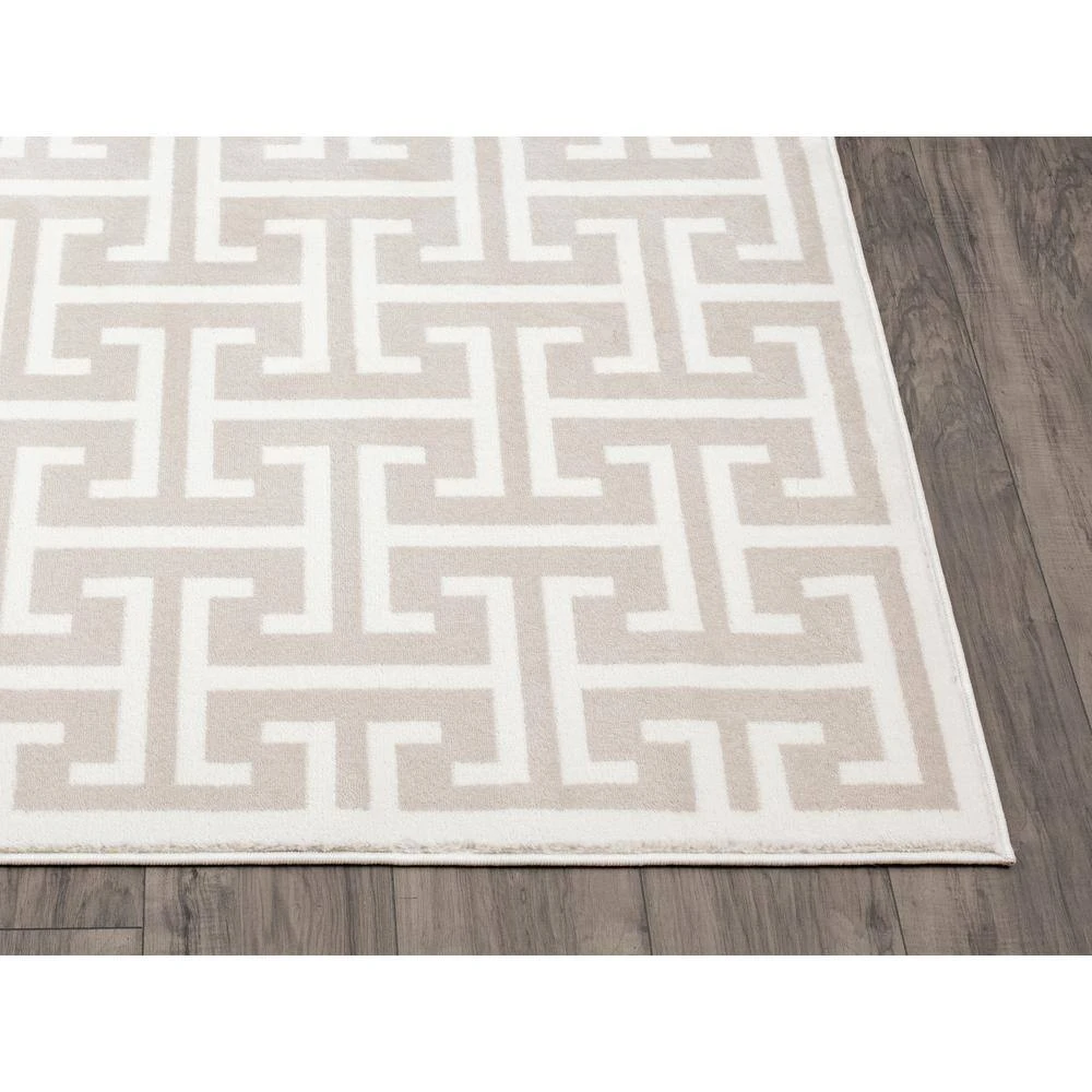Arto Beige 5 ft. 3 in. x 7 ft. 6 in. Abstract Polypropylene Area Rug by Abani - Image 3