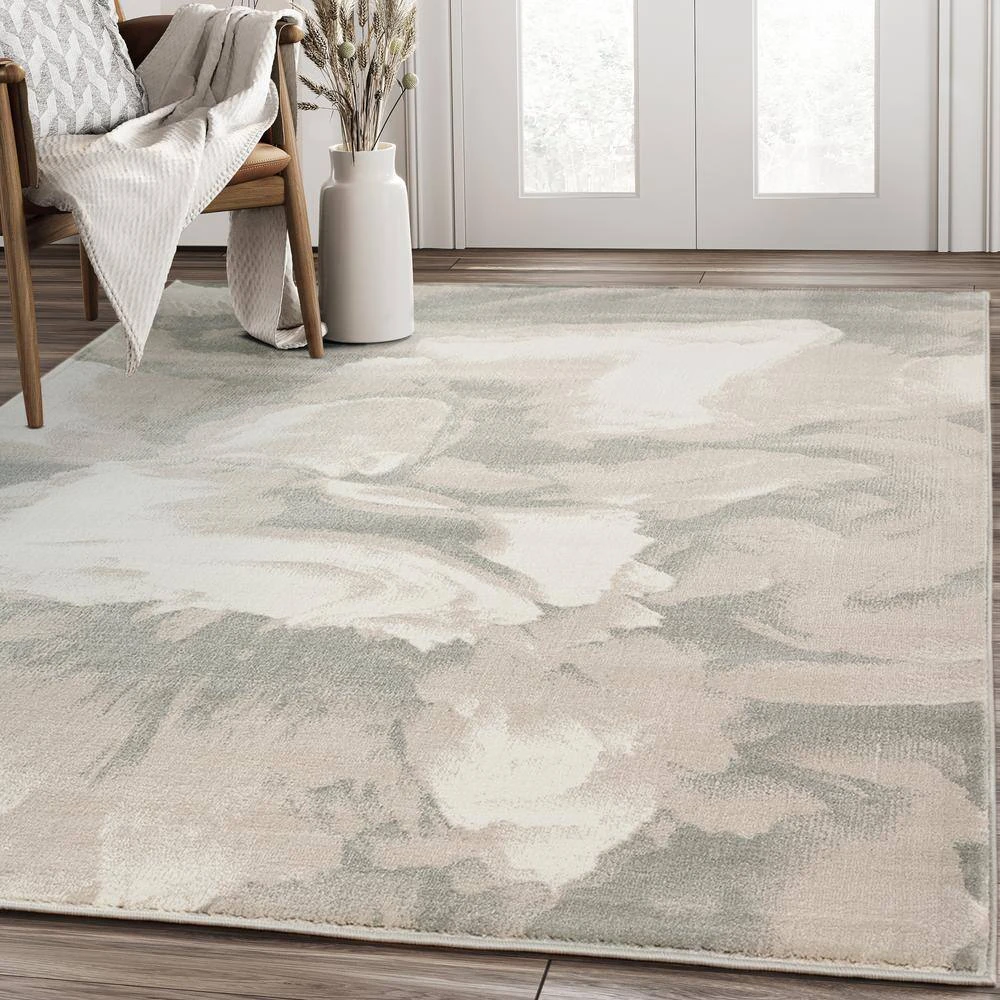 Arto Beige 7 ft. 9 in. x 10 ft. 2 in. Abstract Polypropylene Area Rug by Abani - Image 7