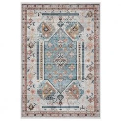 Azure Beige 5 ft. 3 in. x 7 ft. 6 in. Oriental Polyester Area Rug by Abani