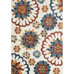 Hampton Beige 6 ft. x 9 ft. Floral Polypropylene Area Rug by Abani
