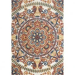 Hampton Beige 6 ft. x 9 ft. Abstract Polypropylene Area Rug by Abani