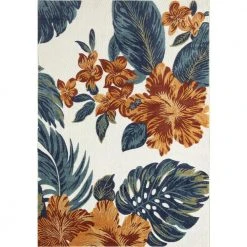 Hampton Beige 6 ft. x 9 ft. Floral Polypropylene Area Rug by Abani