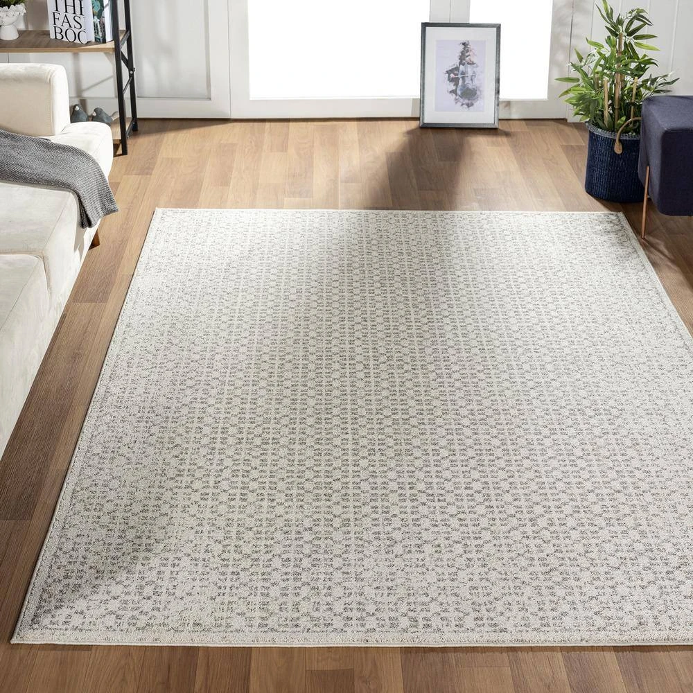 Layla Beige 5 ft. 3 in. x 7 ft. 6 in. Abstract Polypropylene Area Rug by Abani - Image 8