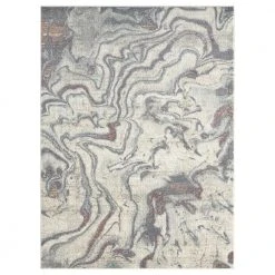 Milas Beige 6 ft. x 9 ft. Abstract Polypropylene Area Rug by Abani