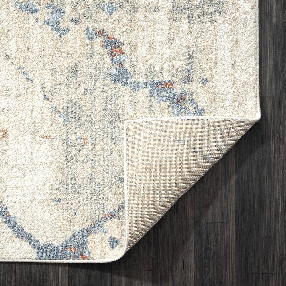 Milas Beige 5 ft. 3 ft. x 7 ft. 6 in. Abstract Polypropylene Area Rug by Abani - Image 6