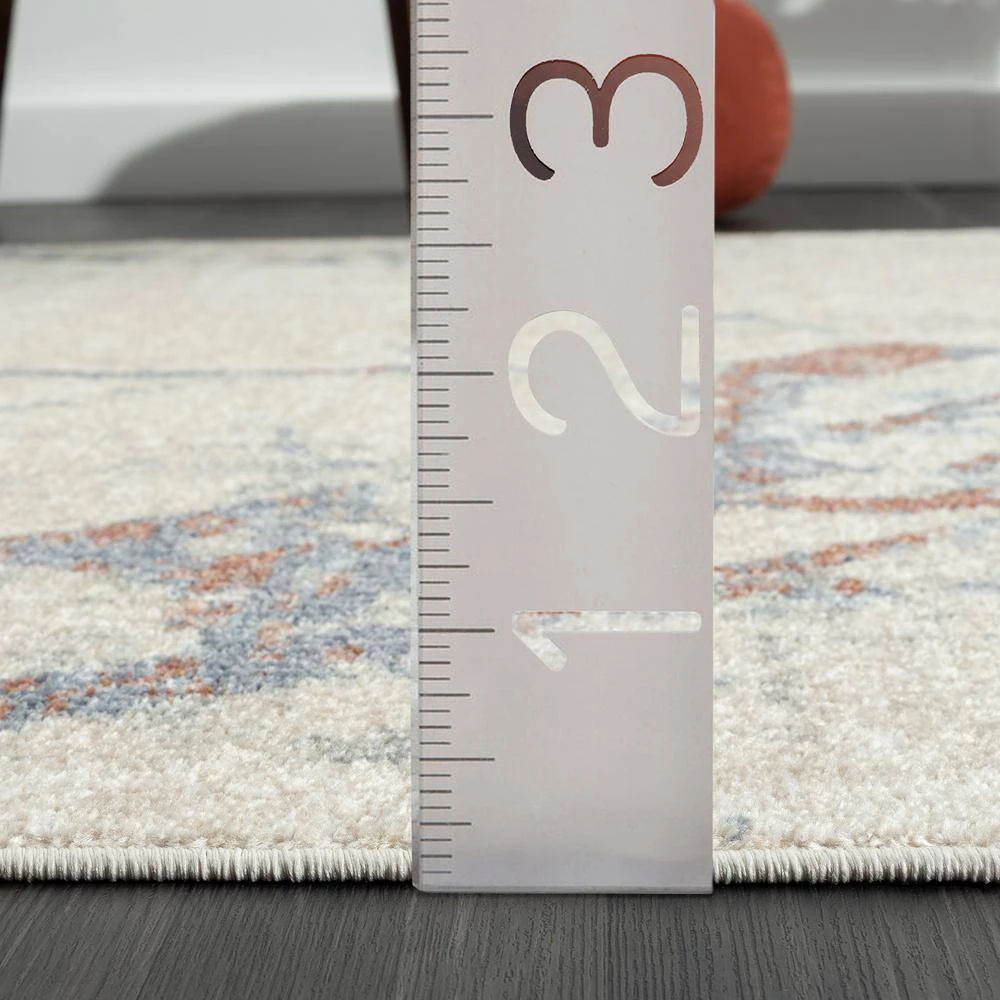 Milas Beige 5 ft. 3 ft. x 7 ft. 6 in. Abstract Polypropylene Area Rug by Abani - Image 7