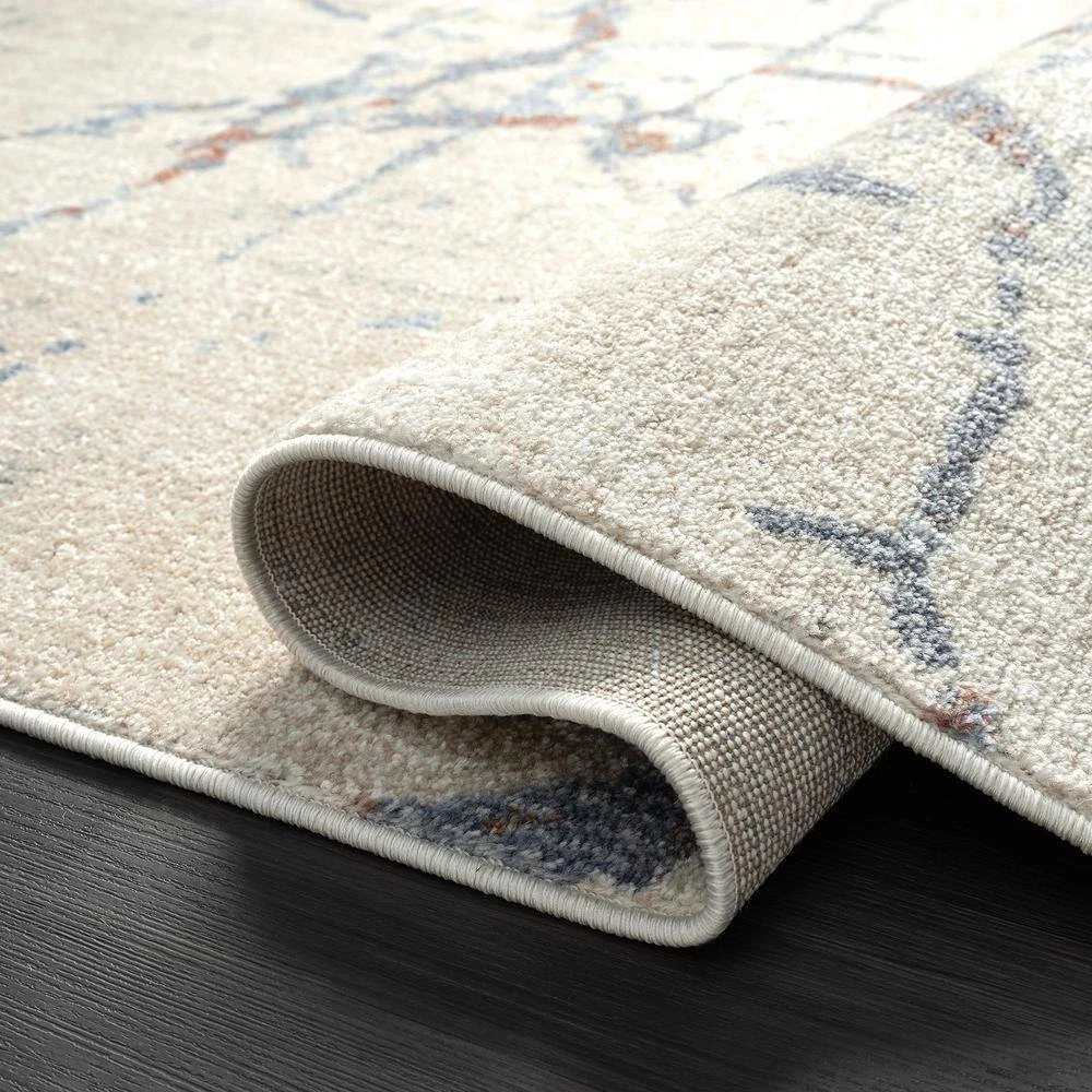 Milas Beige 5 ft. 3 ft. x 7 ft. 6 in. Abstract Polypropylene Area Rug by Abani - Image 5