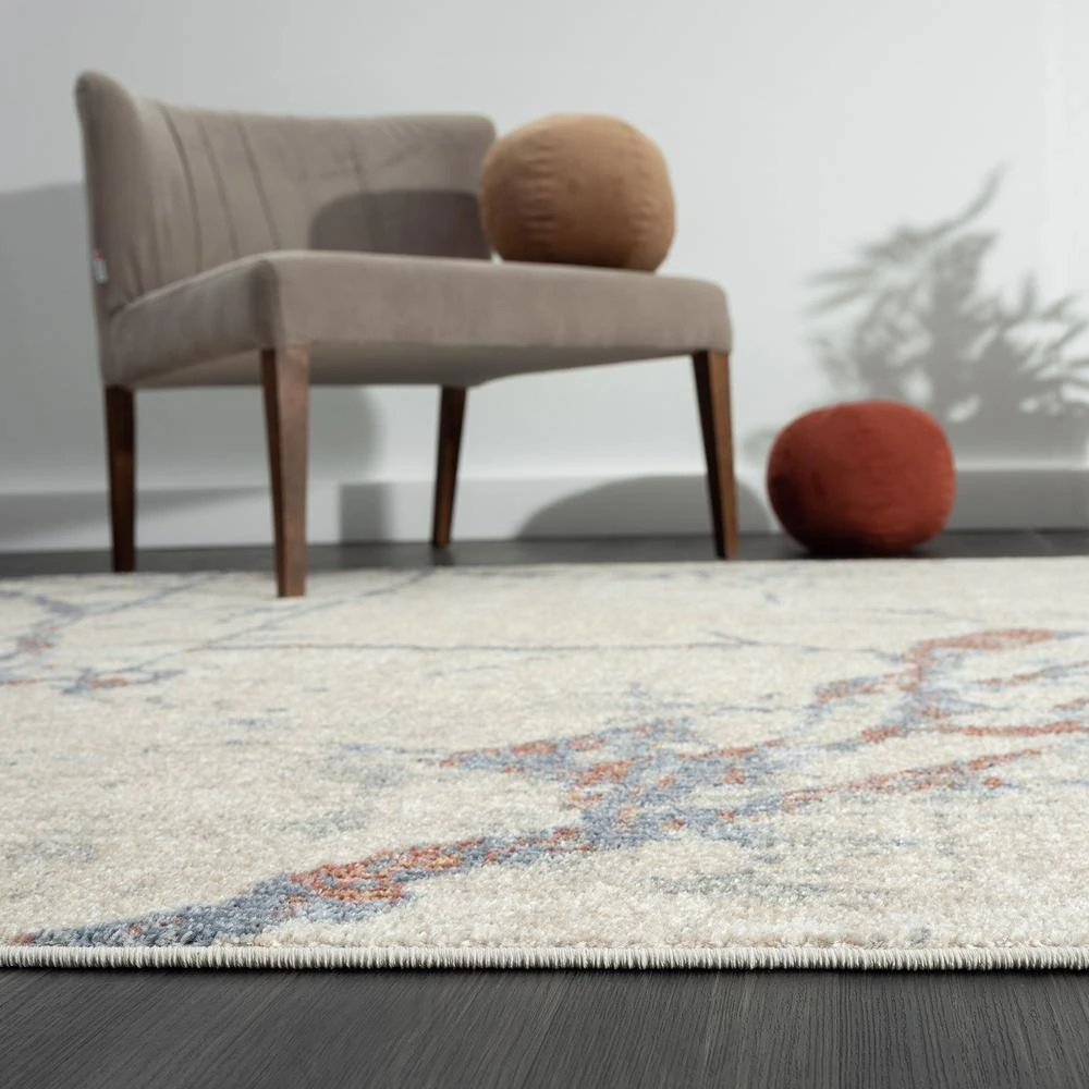 Milas Beige 5 ft. 3 ft. x 7 ft. 6 in. Abstract Polypropylene Area Rug by Abani - Image 9