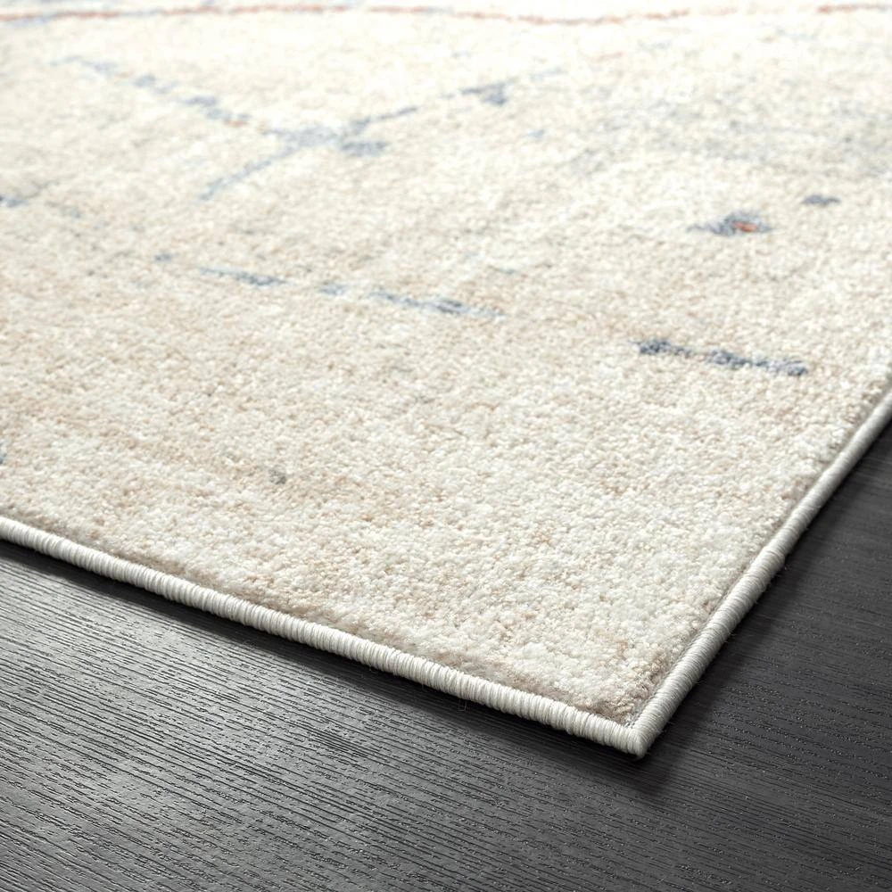 Milas Beige 5 ft. 3 ft. x 7 ft. 6 in. Abstract Polypropylene Area Rug by Abani - Image 4