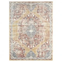 Milas Beige 6 ft. x 9 ft. Oriental Polypropylene Area Rug by Abani