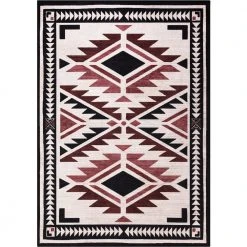 Abani Rugs Molana MOL110A Southwestern Beige Charcoal Red 7 ft. 9 in. x 10 ft. 2 in. Area Rug