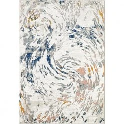 Porto Beige 4 ft. x 6 ft. Abstract Polypropylene Area Rug by Abani