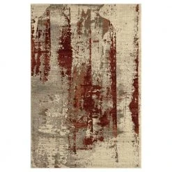 Sedona Beige 6 ft. x 9 ft. Abstract Polypropylene Area Rug by Abani