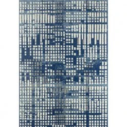 Casa Blue 4 ft. x 6 ft. Geometric Polypropylene Area Rug by Abani