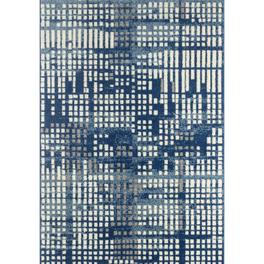 Casa Blue 4 ft. x 6 ft. Geometric Polypropylene Area Rug by Abani