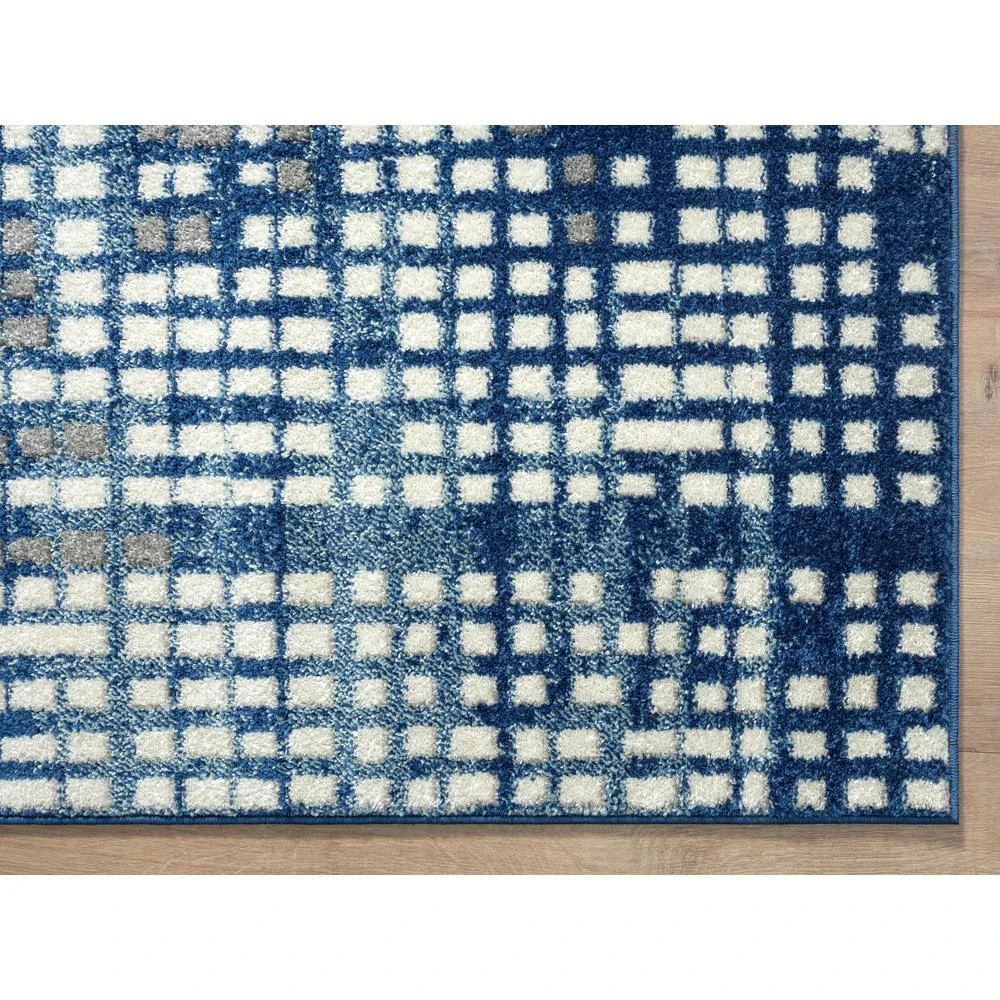Casa Blue 4 ft. x 6 ft. Geometric Polypropylene Area Rug by Abani - Image 2
