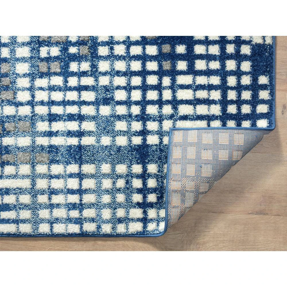 Casa Blue 4 ft. x 6 ft. Geometric Polypropylene Area Rug by Abani - Image 7