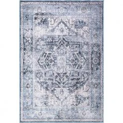 Abani Rugs Lola LOL140A Contemporary Blue 5 ft. 3 in. x 7 ft. 6 in. Area Rug