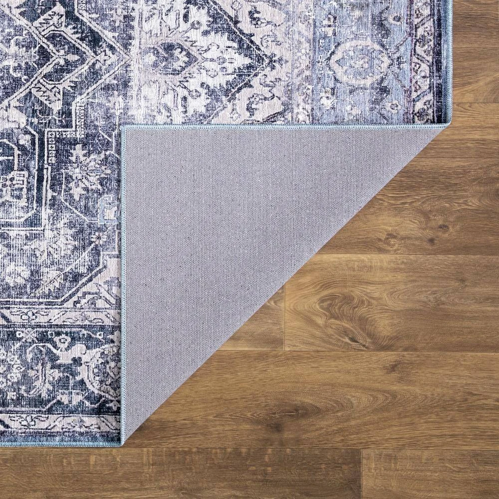 Abani Rugs Lola LOL140A Contemporary Blue 5 ft. 3 in. x 7 ft. 6 in. Area Rug - Image 2