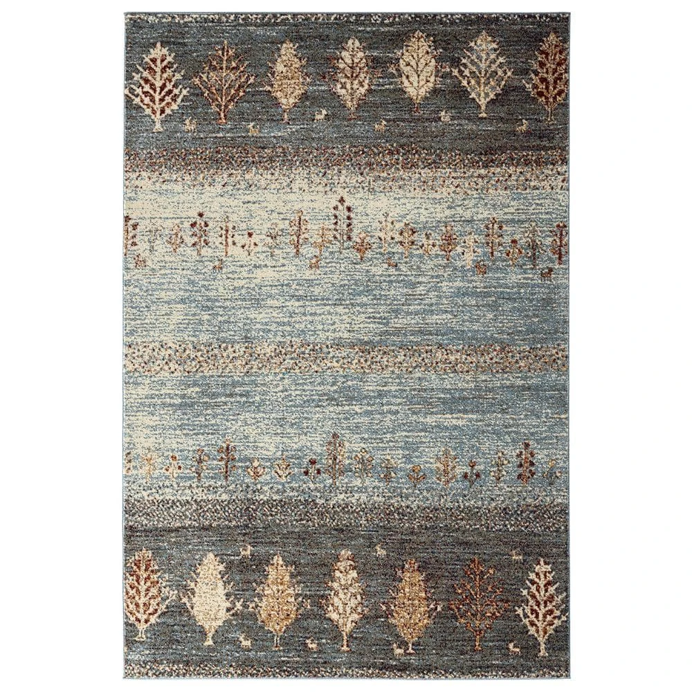 Mesa Blue 7 ft. 9 in. x 10 ft. 2 in. Abstract Polypropylene Area Rug by Abani