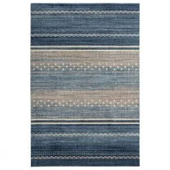 Mesa Blue 7 ft. 9 in. x 10 ft. 2 in. Striped Polypropylene Area Rug by Abani