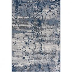 Abani Rugs MIST MIS100A Abstract Concrete Wall Blue 5 ft. 3 in. x 7 ft. 6 in. Area Rug