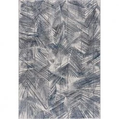 Abani Rugs MIST MIS130A Leaves Blue 5 ft. 3 in. x 7 ft. 6 in. Area Rug