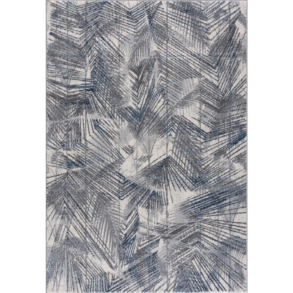 Abani Rugs MIST MIS130A Leaves Blue 5 ft. 3 in. x 7 ft. 6 in. Area Rug