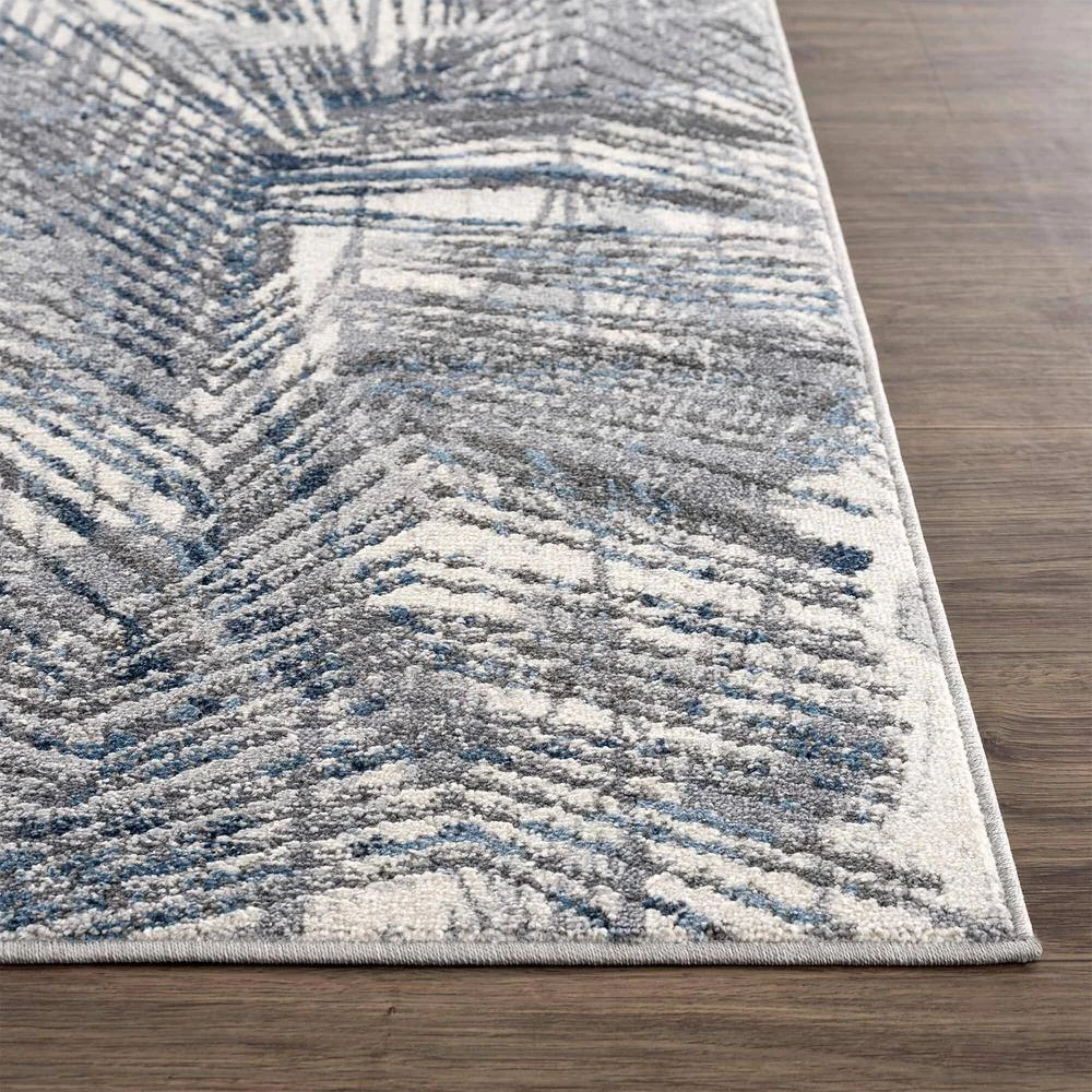 Abani Rugs MIST MIS130A Leaves Blue 5 ft. 3 in. x 7 ft. 6 in. Area Rug - Image 2