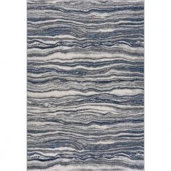 Abani Rugs MIST MIS150A Lined Blue 4 ft. x 6 ft. Modern Area Rug