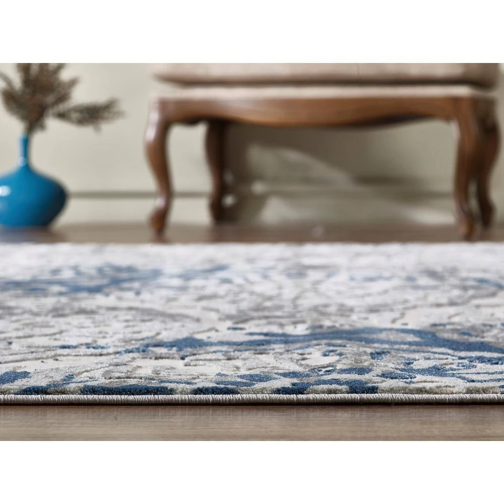 Nova Blue 5.3 ft. x 7.6 ft. Abstract Polyester Area Rug by Abani - Image 6