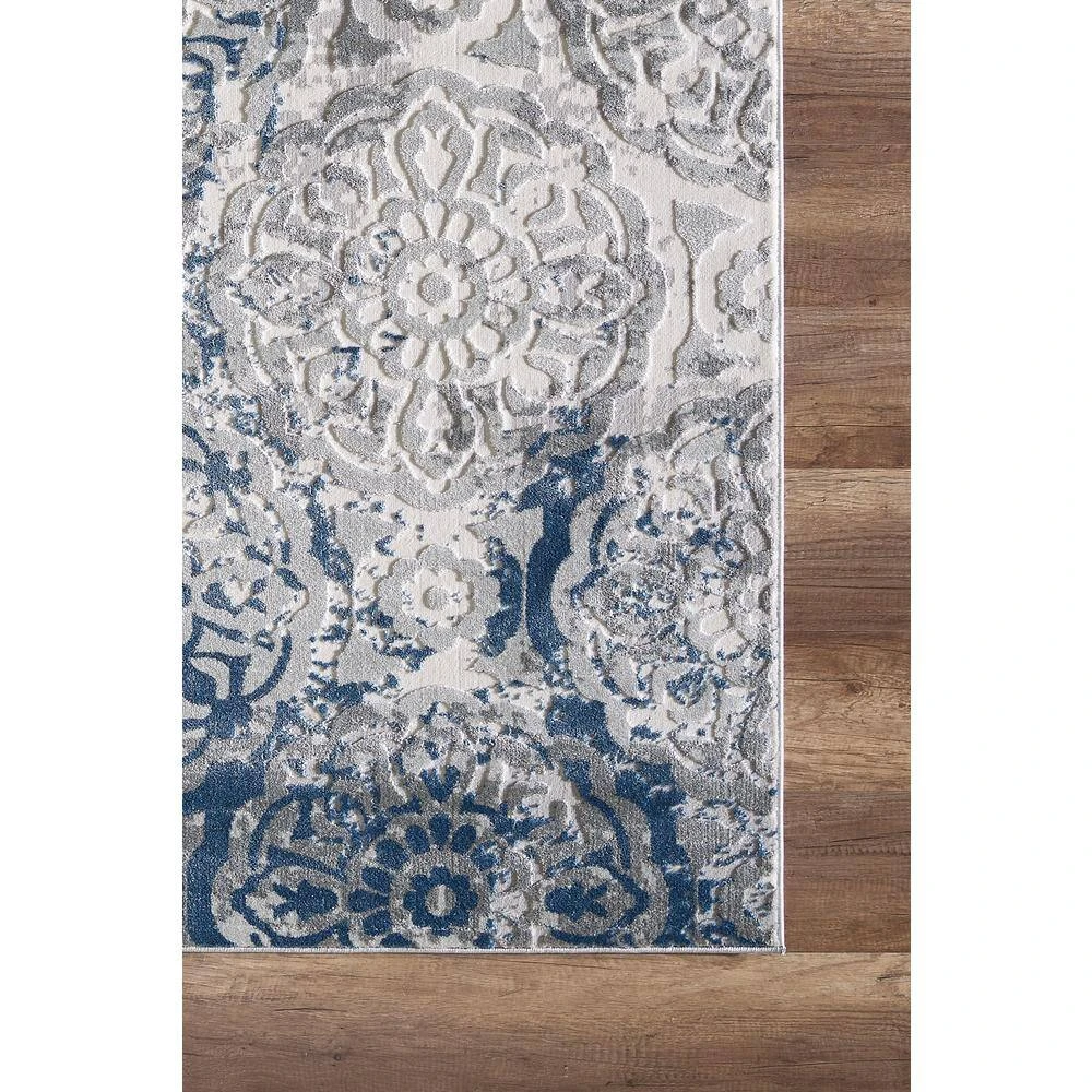 Nova Blue 5.3 ft. x 7.6 ft. Abstract Polyester Area Rug by Abani - Image 3