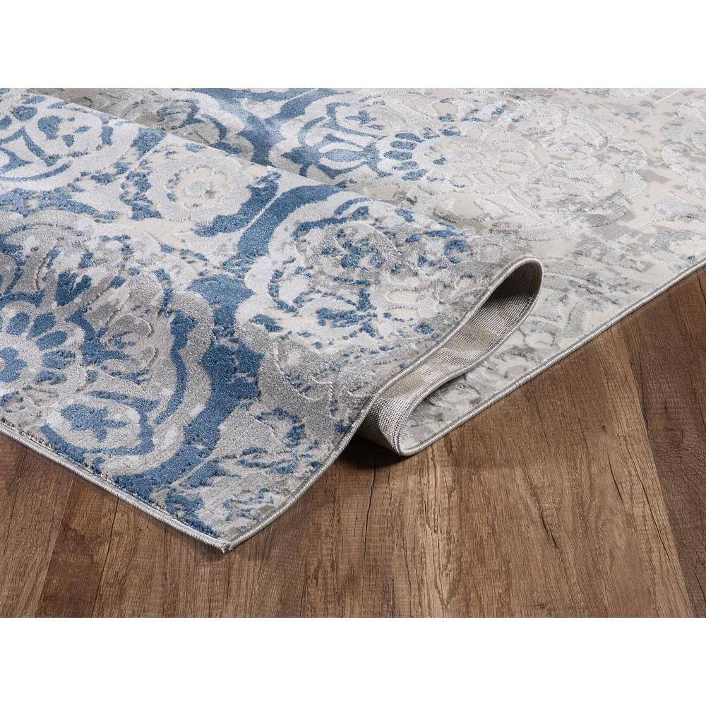 Nova Blue 5.3 ft. x 7.6 ft. Abstract Polyester Area Rug by Abani - Image 5