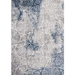 Nova Blue 5.3 ft. x 7.6 ft. Abstract Polyester Area Rug by Abani
