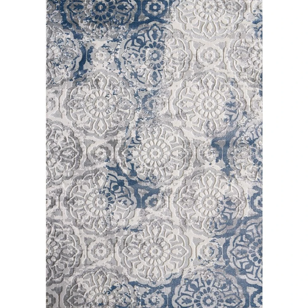 Nova Blue 5.3 ft. x 7.6 ft. Abstract Polyester Area Rug by Abani