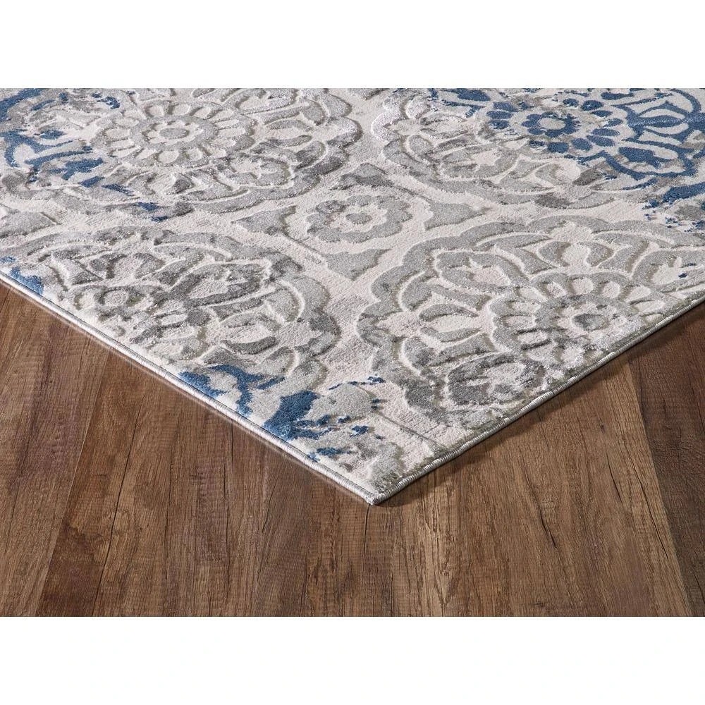 Nova Blue 5.3 ft. x 7.6 ft. Abstract Polyester Area Rug by Abani - Image 4