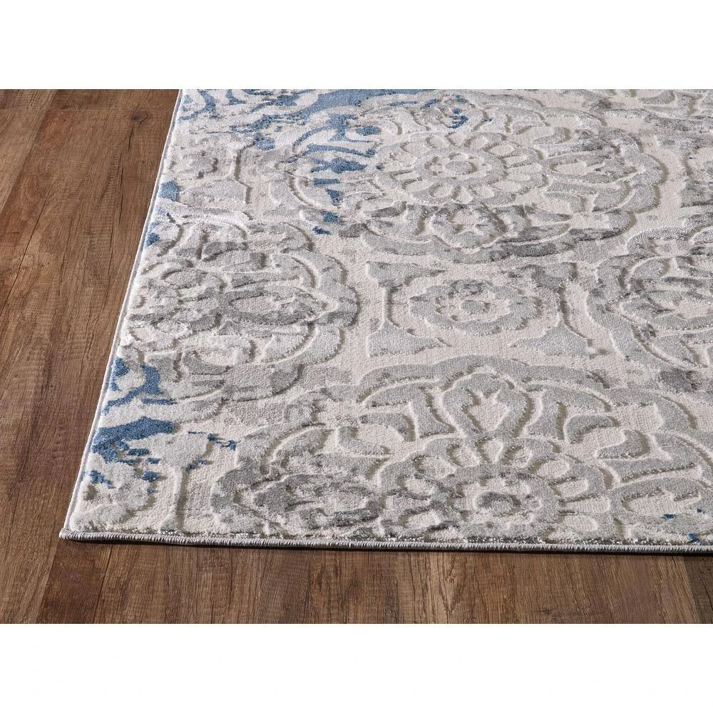 Nova Blue 5.3 ft. x 7.6 ft. Abstract Polyester Area Rug by Abani - Image 2