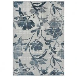Nova Blue 7.9 ft. x 10.2 ft. Floral Polyester Area Rug by Abani