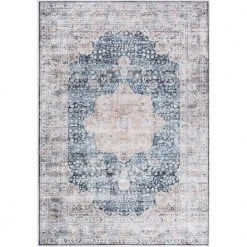 Paloma Blue 6 ft. x 9 ft. Oriental Polyester Area Rug by Abani