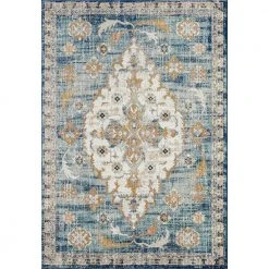 Porto Blue 4 ft. x 6 ft. Oriental Polypropylene Area Rug by Abani
