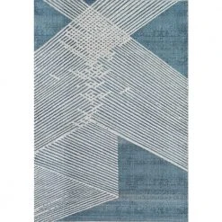Vista Blue 4 ft. x 6 ft. Abstract Polyester Area Rug by Abani