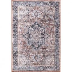 Abani Rugs Lola LOL150A Brown 7 ft. 9 in. x 10 ft. 2 in. Medallion Area Rug