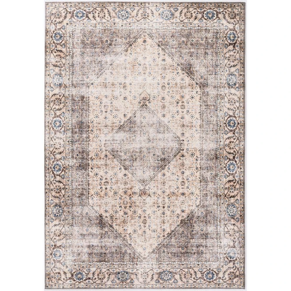Paloma Brown 2 ft. x 5 ft. Oriental Polyester Area Rug by Abani