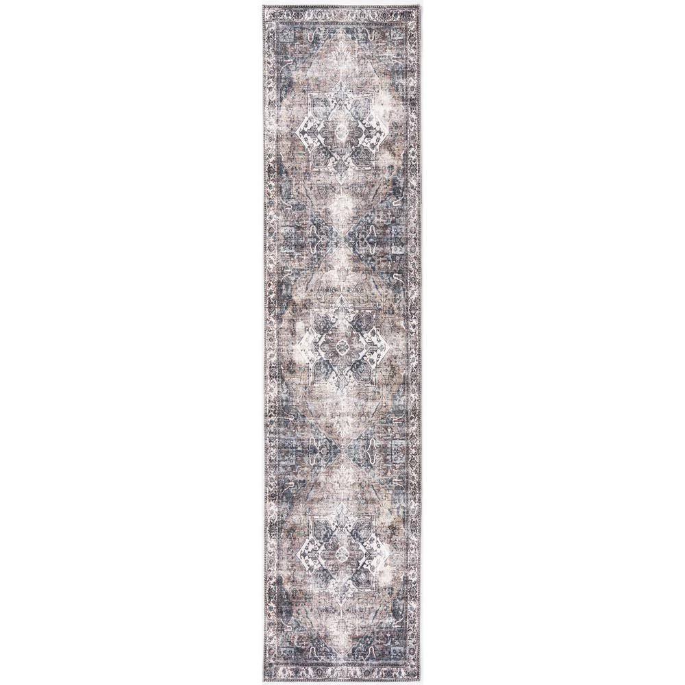 Paloma Brown 6 ft. x 9 ft. Distressed Polyester Area Rug by Abani - Image 6