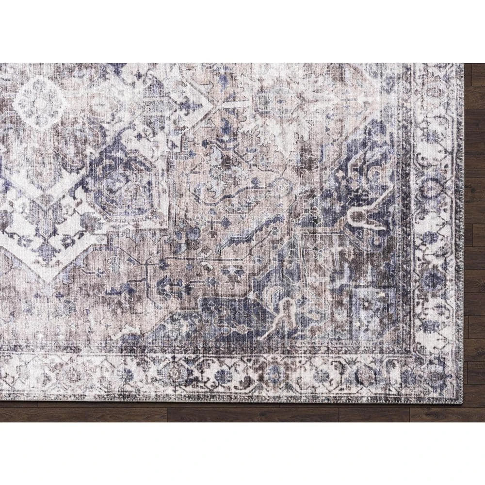 Paloma Brown 6 ft. x 9 ft. Distressed Polyester Area Rug by Abani - Image 3