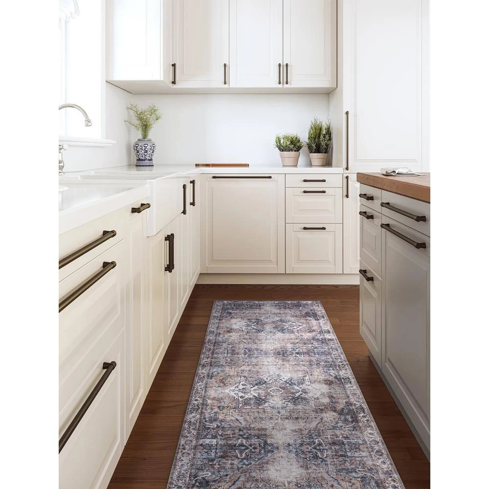 Paloma Brown 6 ft. x 9 ft. Distressed Polyester Area Rug by Abani - Image 7