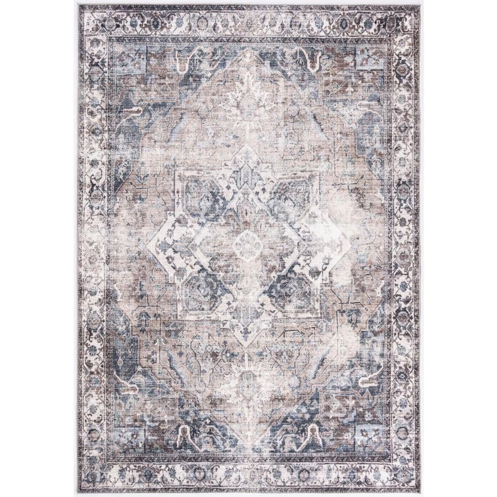 Paloma Brown 6 ft. x 9 ft. Distressed Polyester Area Rug by Abani