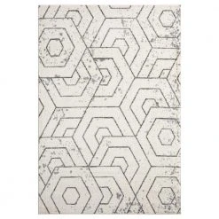 Casa Cream 7 ft. 9 in. x 10 ft. 2 in. Geometric Polypropylene Area Rug by Abani