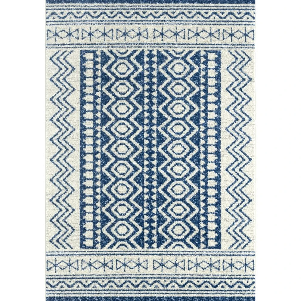 Casa Cream 4 ft. x 6 ft. Geometric Polypropylene Area Rug by Abani